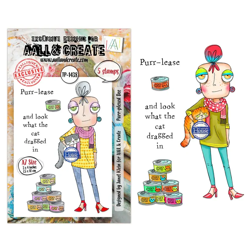 AALL & Create A7 Stamp Set - Purr-plexed Dee