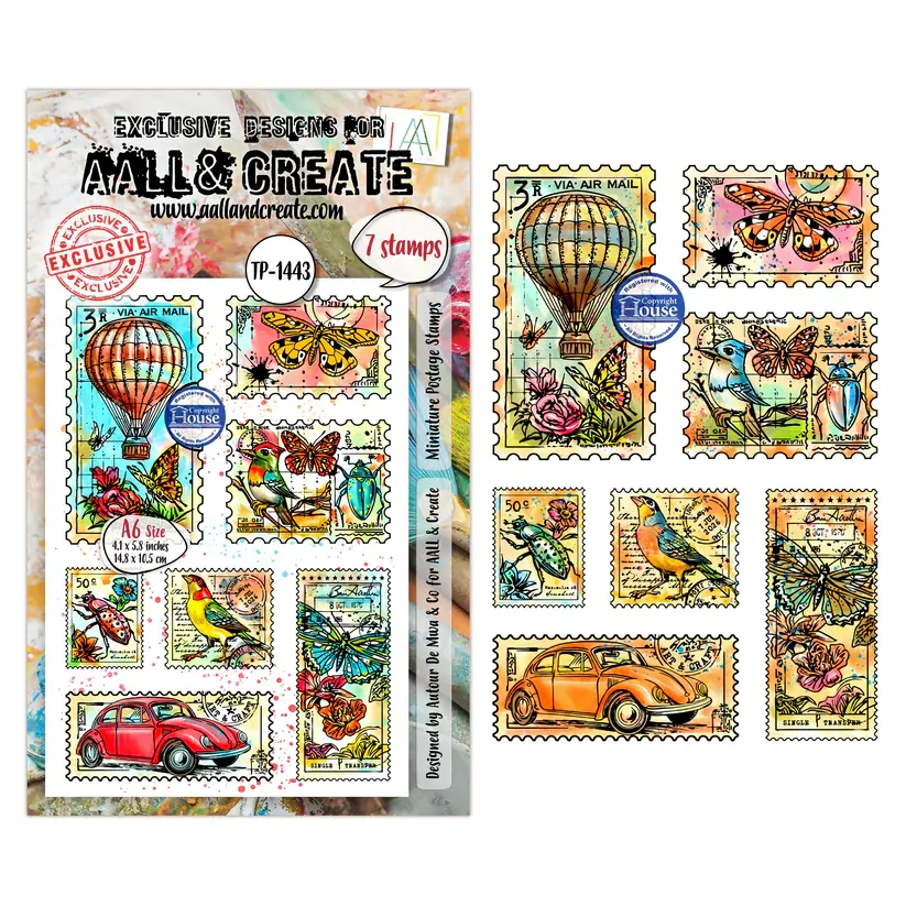 AALL & Create A6 Stamp Set - Miniature Postage Stamp
