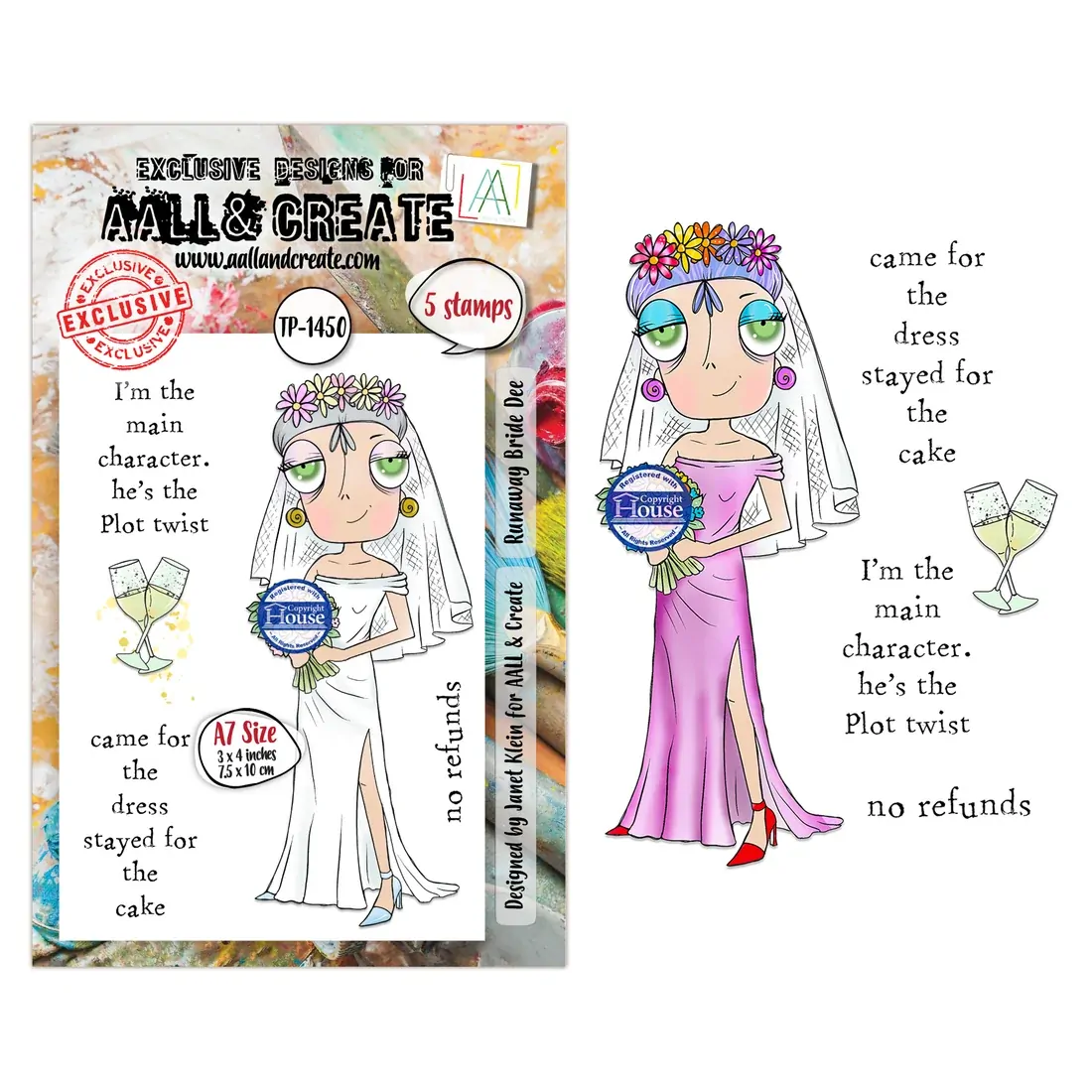 AALL & Create A7 Stamp Set - Runaway Bride Dee