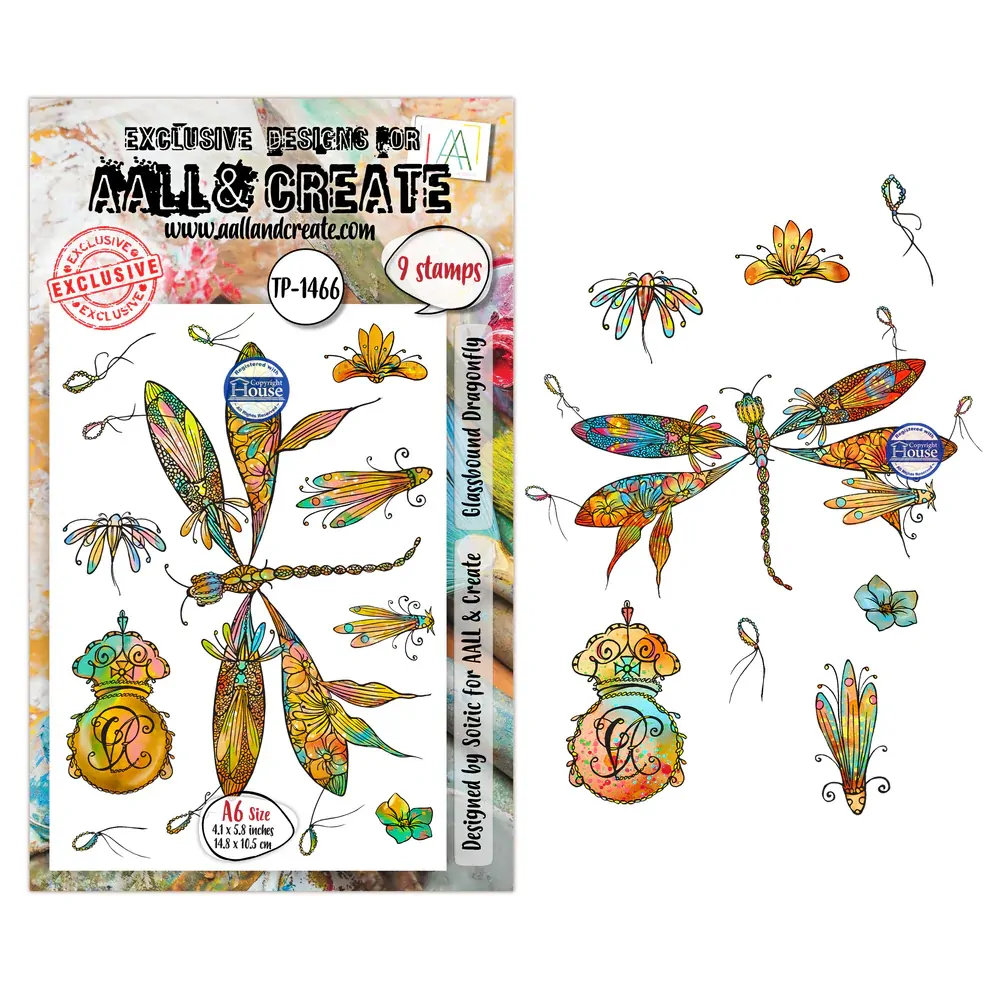 AALL & Create A6 Stamp Set - Glassbound Dragonfly