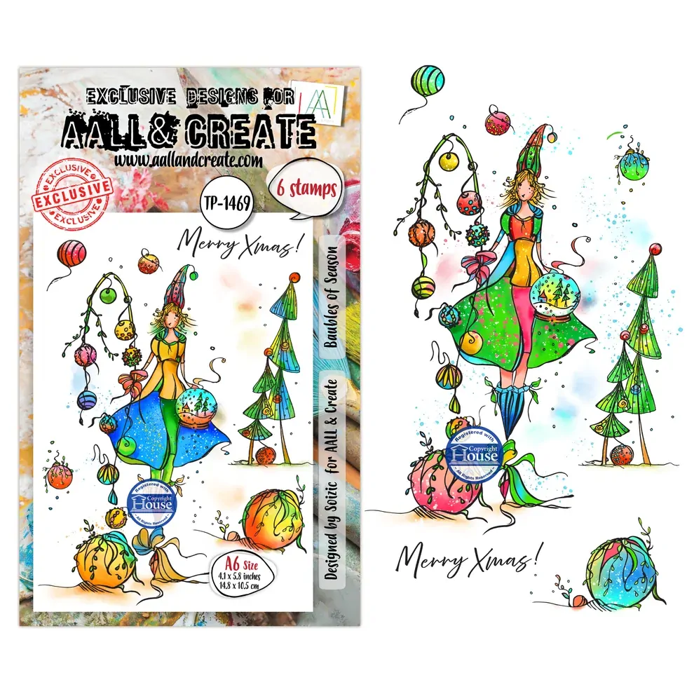 AALL & Create A6 Stamp Set - Baubles of Season