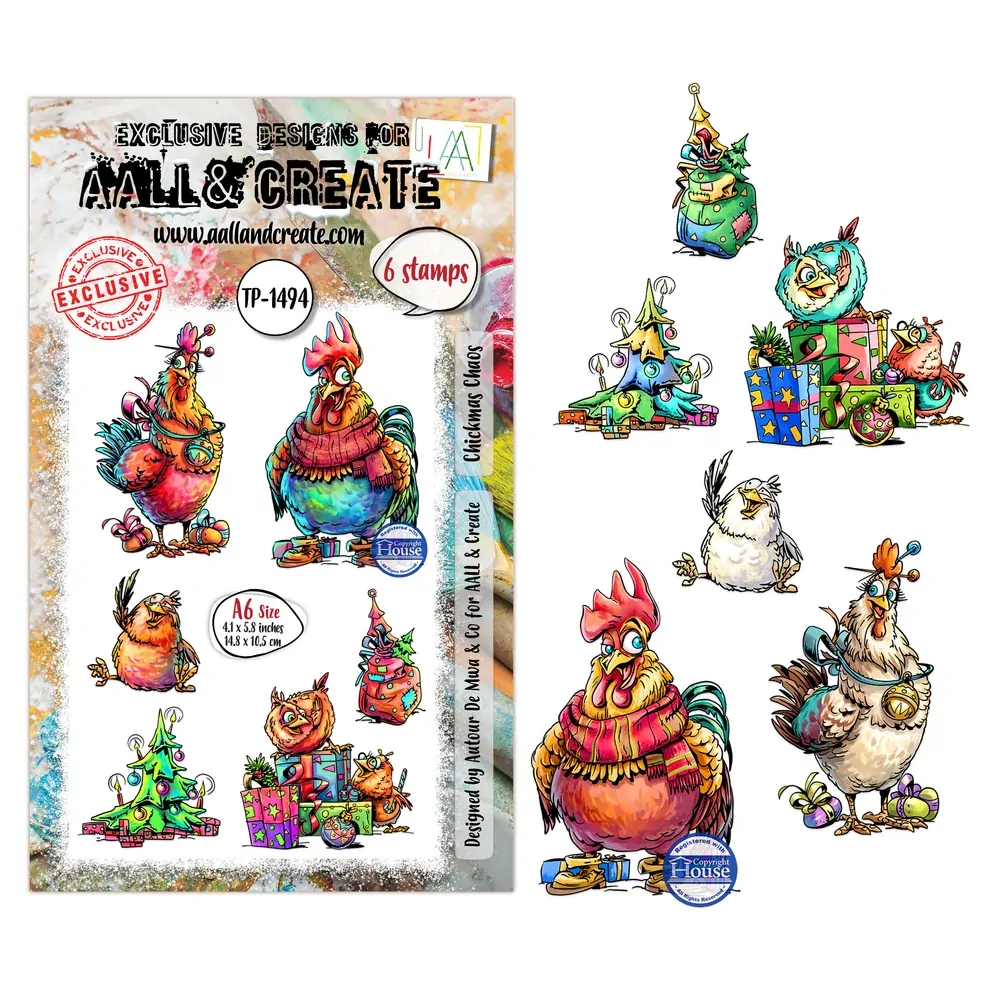 AALL & Create A6 Stamp Set - Chickmas Chaos