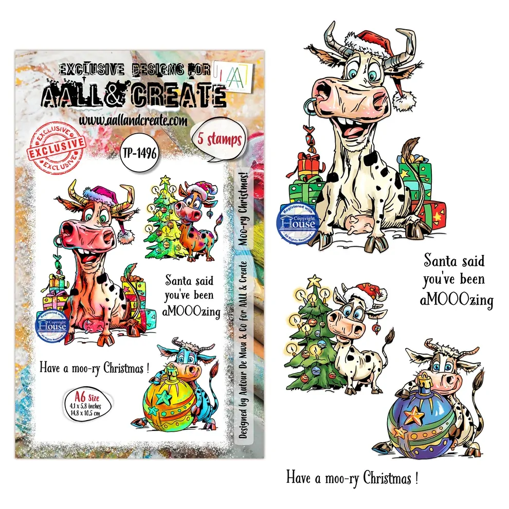 AALL & Create A6 Stamp Set - Moo-ry Christmas!