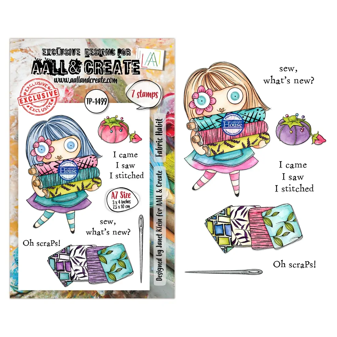 AALL & Create A7 Stamp Set - Fabric Habit