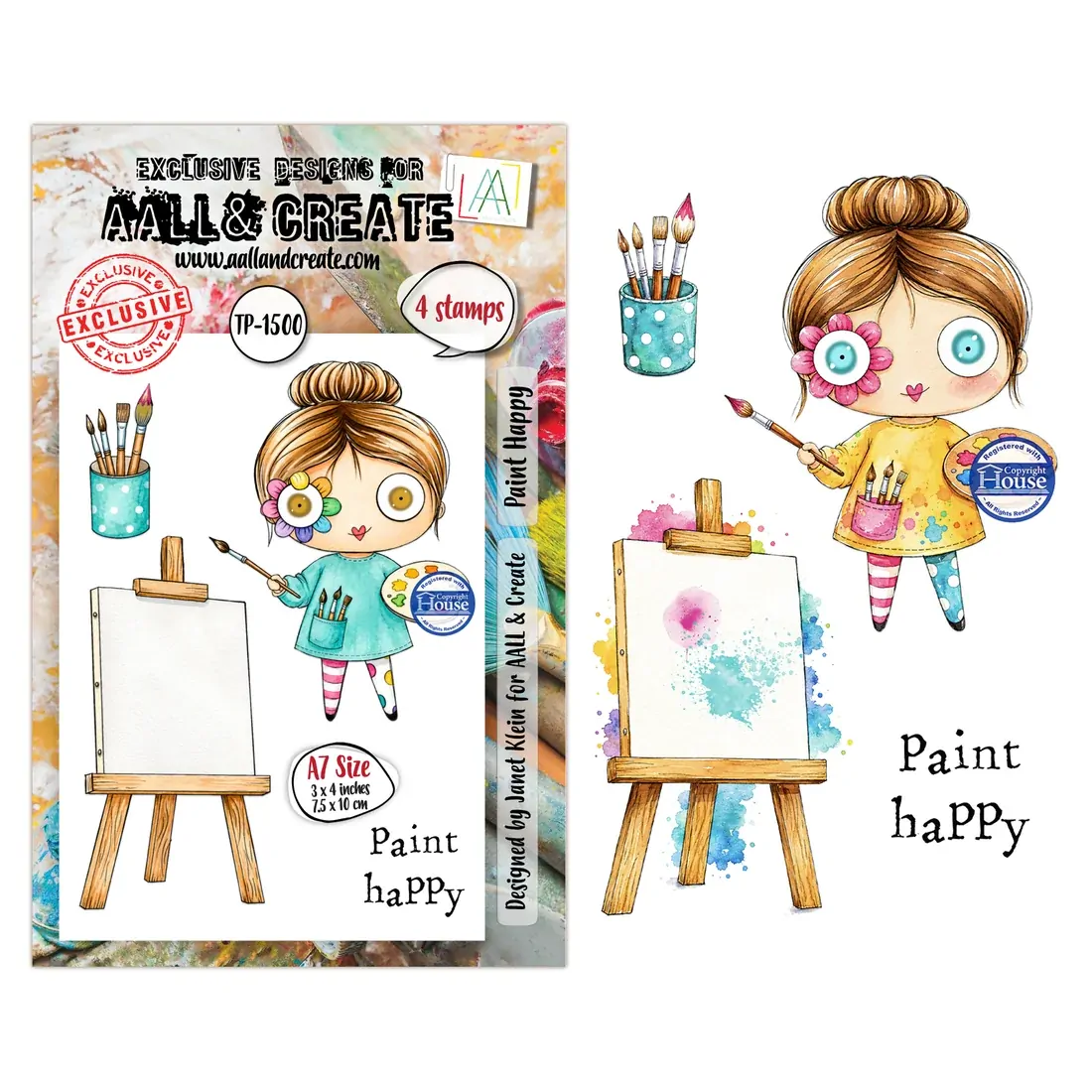AALL & Create A7 Stamp Set - Paint Happy