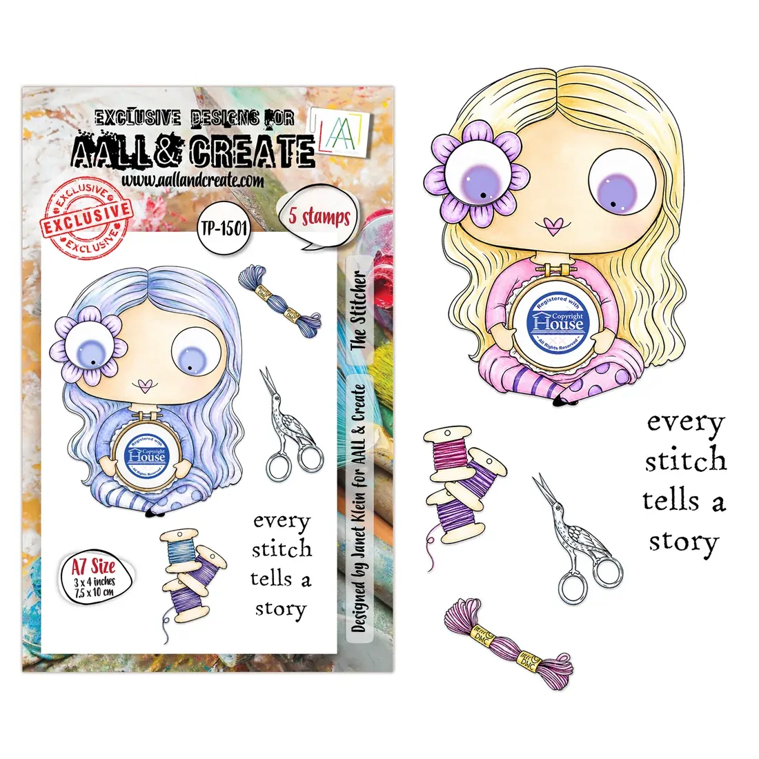 AALL & Create A7 Stamp Set - The Stitcher