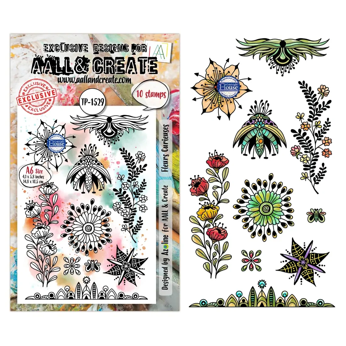 AALL & Create A6 Stamp Set - Fleurs Curieuses