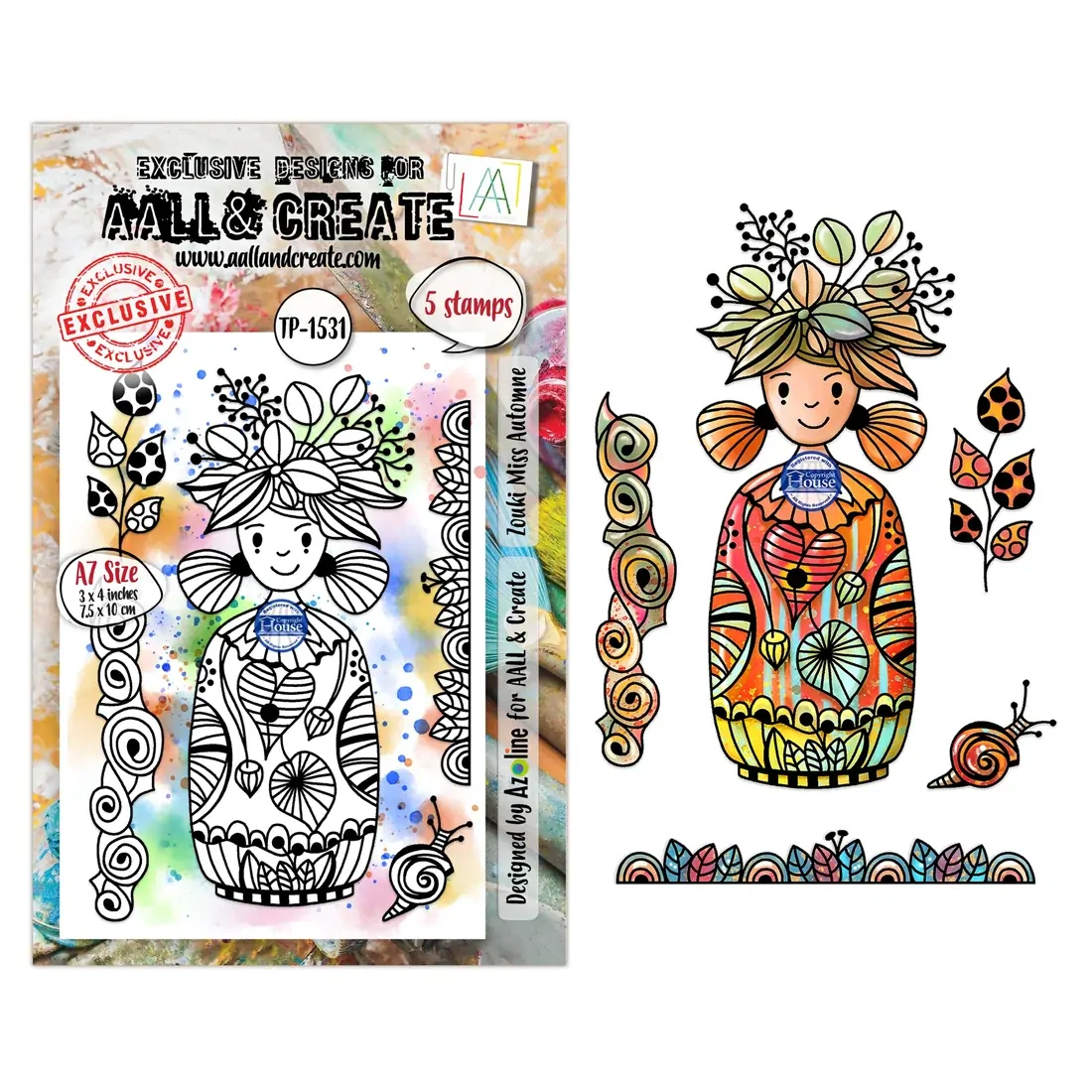AALL & Create A6 Stamp Set - Zouki Miss Automne