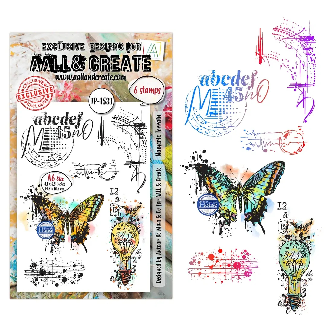 AALL & Create A6 Stamp Set - Numeric Terrain