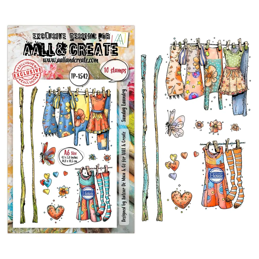 AALL & Create A6 Stamp Set - Sunday Laundry