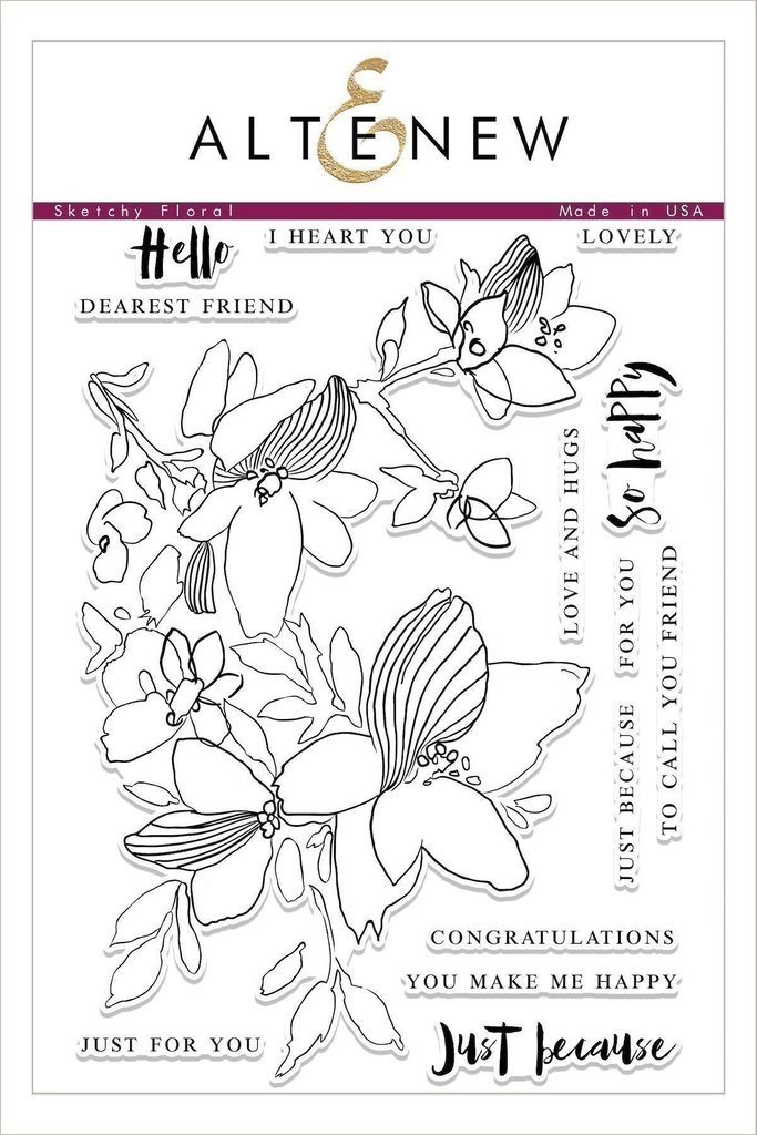 Altenew Sketchy Floral Stamp Set ALT1759