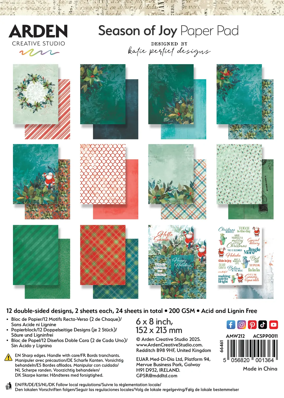 Arden Creative Season of Joy 6" X 8" Paper Pad
