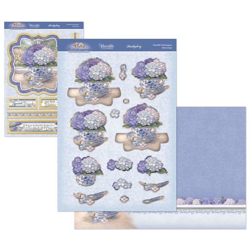 Hunkydory Crafts Floral Arrangements Deco-Large Set - Heartfelt Hydrangeas