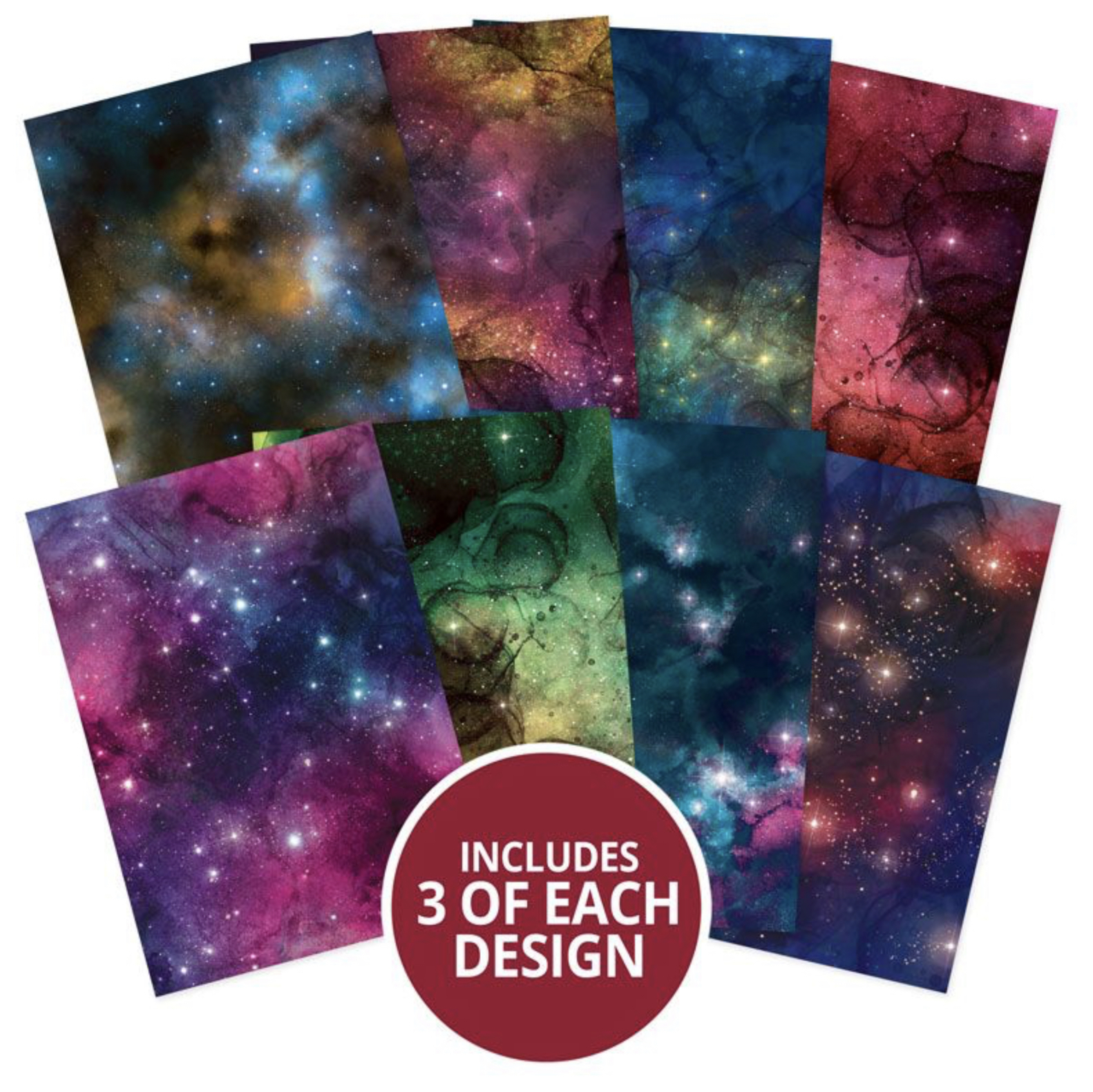 Hunkydory Crafts Adorable Scorable A4 Pattern Pack - Glistening Galaxies