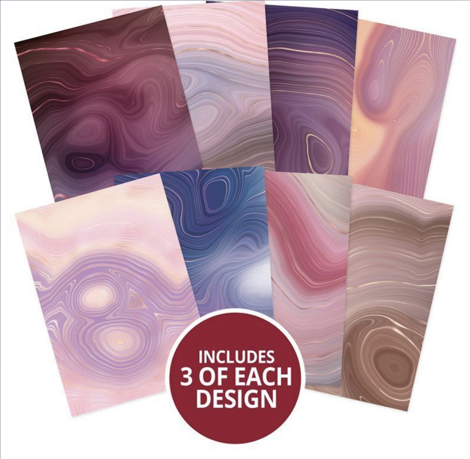 Hunkydory Crafts Adorable Scorable A4 Pattern Pack - Marbled Agate