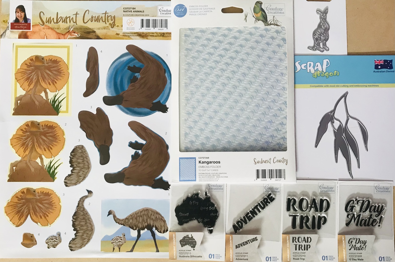 Special Aussie Die Stamp Embossing Folder Decoupage Bundle