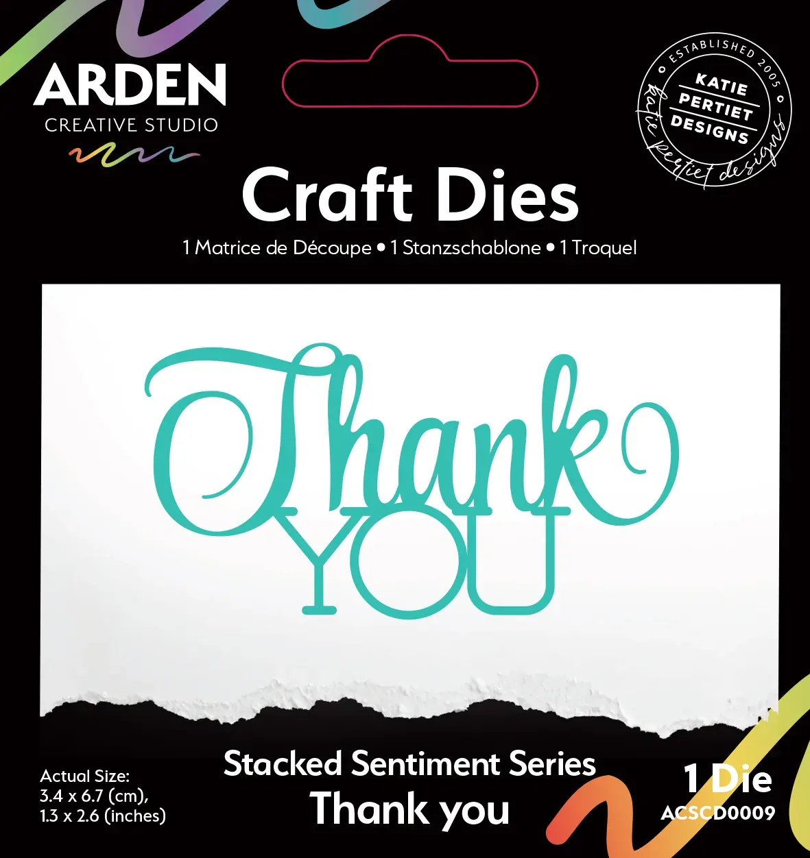 Arden Creative Craft Dies - Sentiment Series - Stacked Thank You