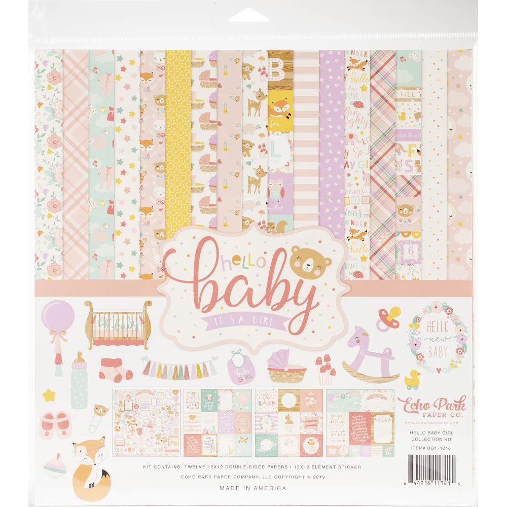 Echo Park Collection Kit 12"X12" Hello Baby Girl