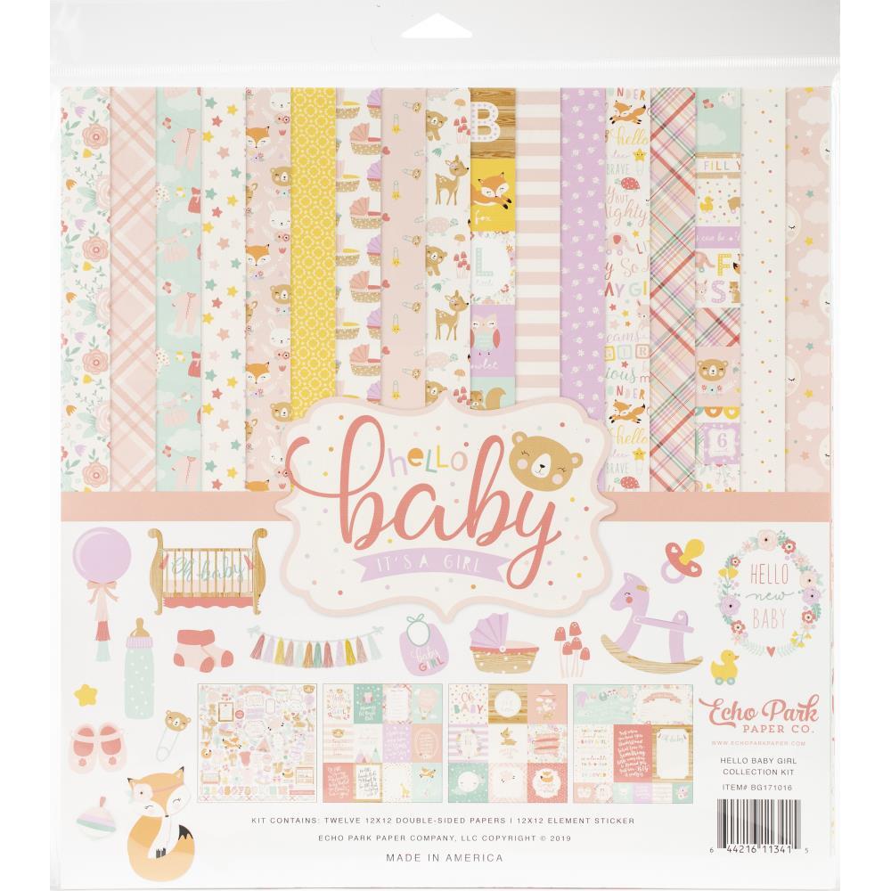 Echo Park Collection Kit 12"X12" Hello Baby Girl