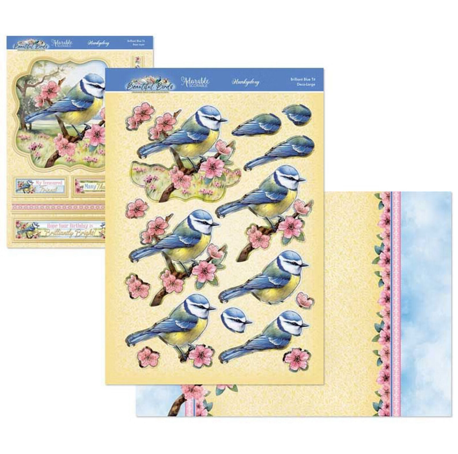 Hunkydory Crafts Beautiful Birds Deco-Large Set - Brilliant Blue Tit