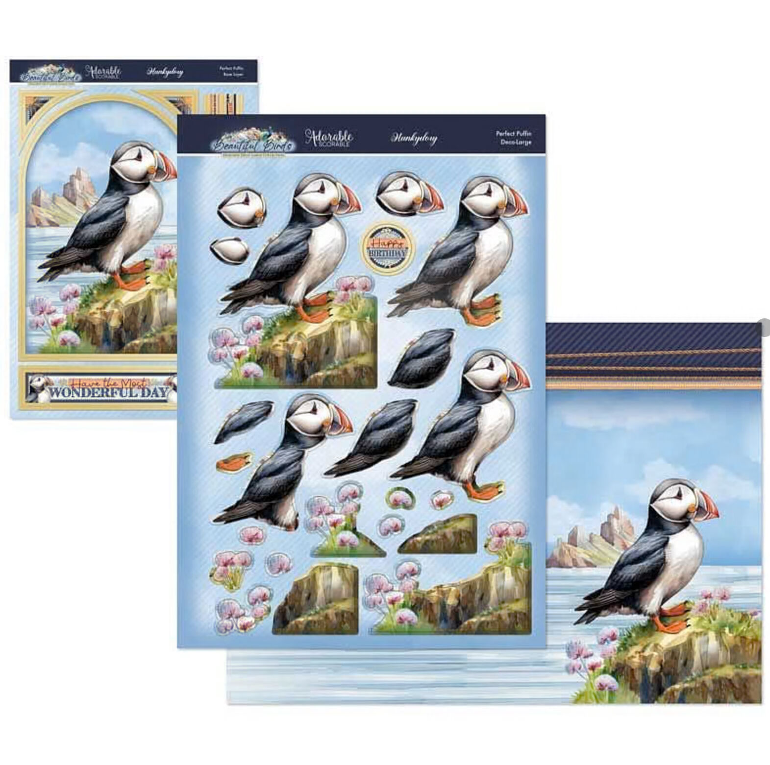 Hunkydory Crafts Beautiful Birds Deco-Large Set - Perfect Puffin
