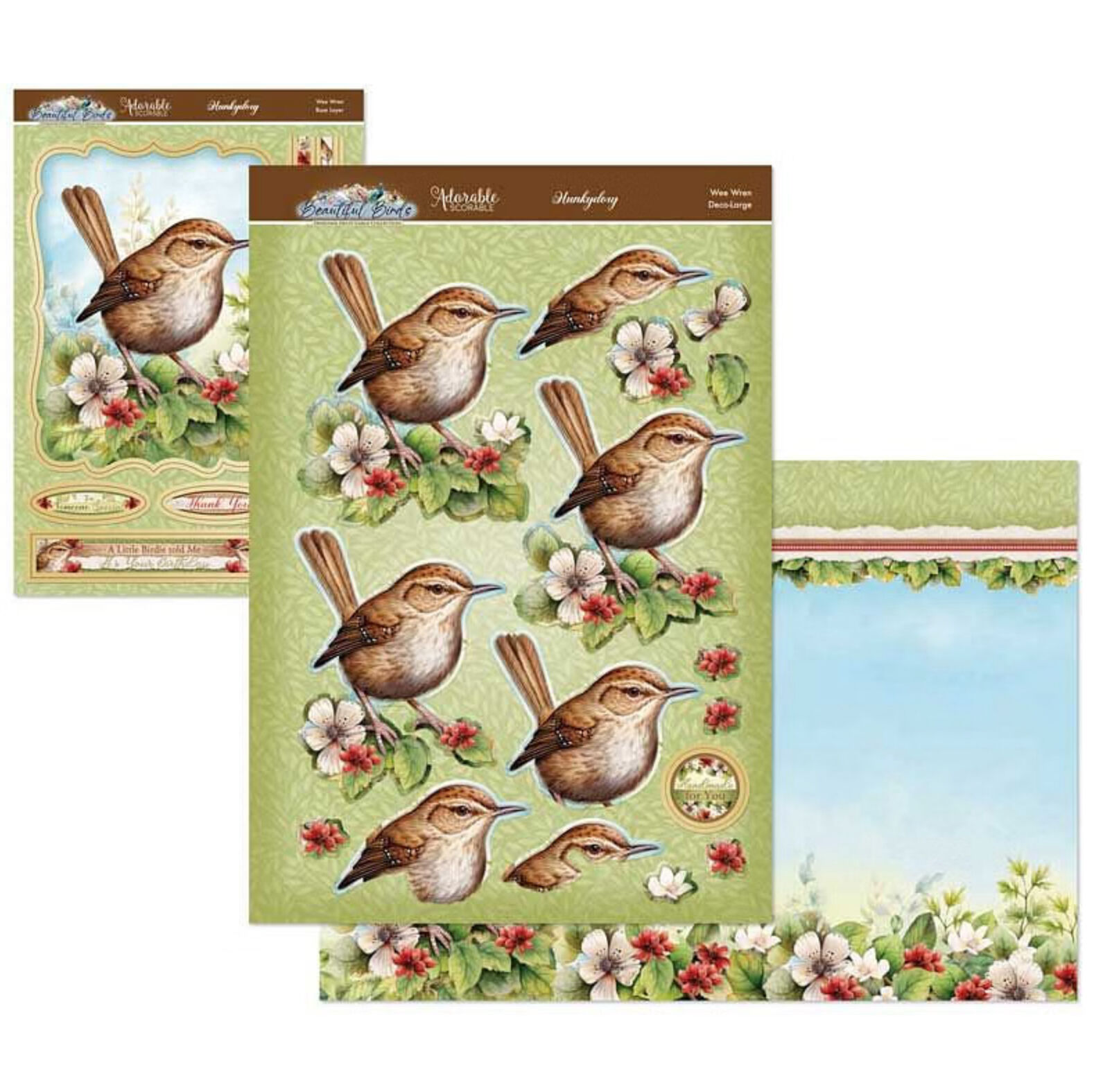 Hunkydory Crafts Beautiful Birds Deco-Large Set - Wee Wren