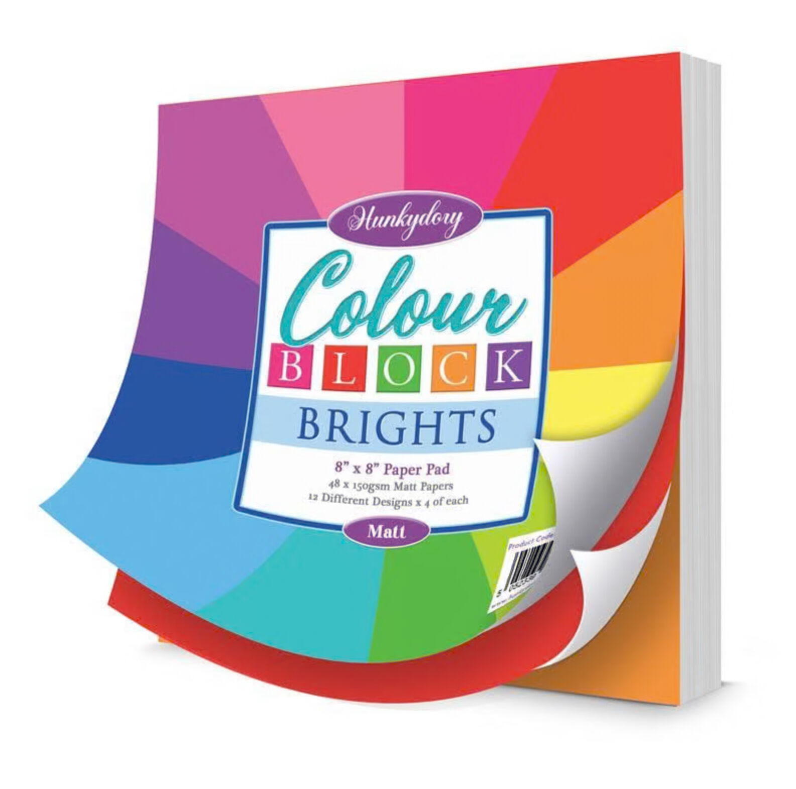 Hunkydory Crafts Colour Block Paper Pad - Brights - Matt
