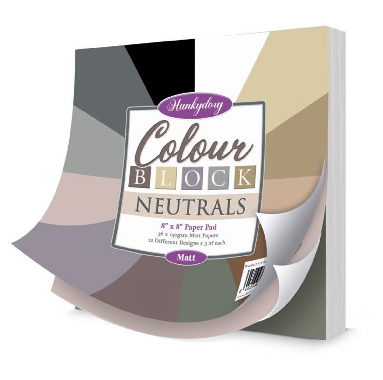 Hunkydory Crafts Colour Block Paper Pad - Neutrals - Matt