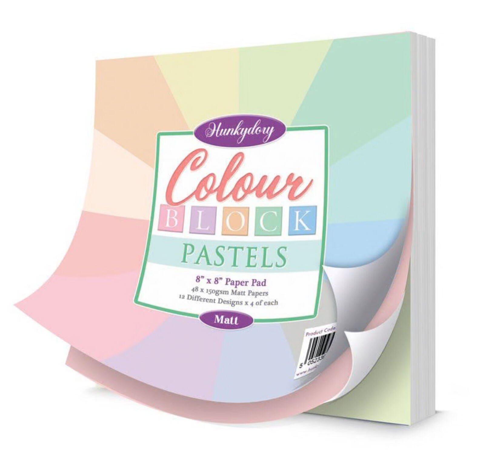 Hunkydory Crafts Colour Block Paper Pad - Pastels - Matt