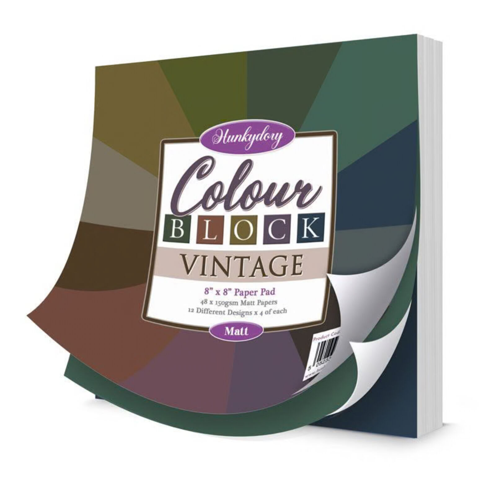 Hunkydory Crafts Colour Block Paper Pad - Vintage - Matt