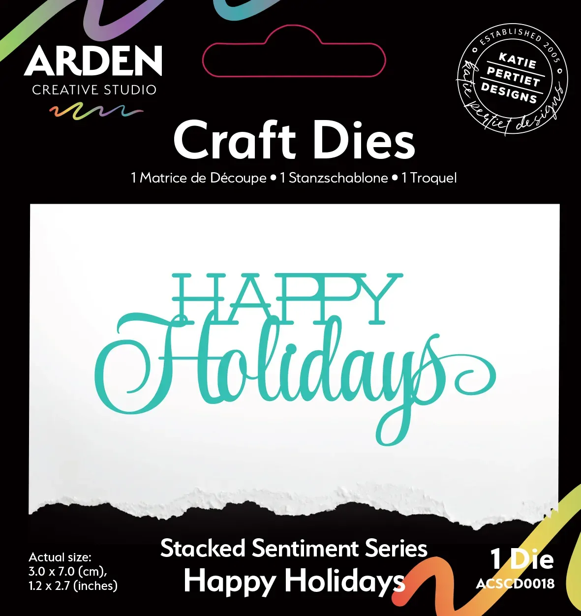 Arden Creative Craft Dies - Sentiment Series - Stacked Happy Holidays
