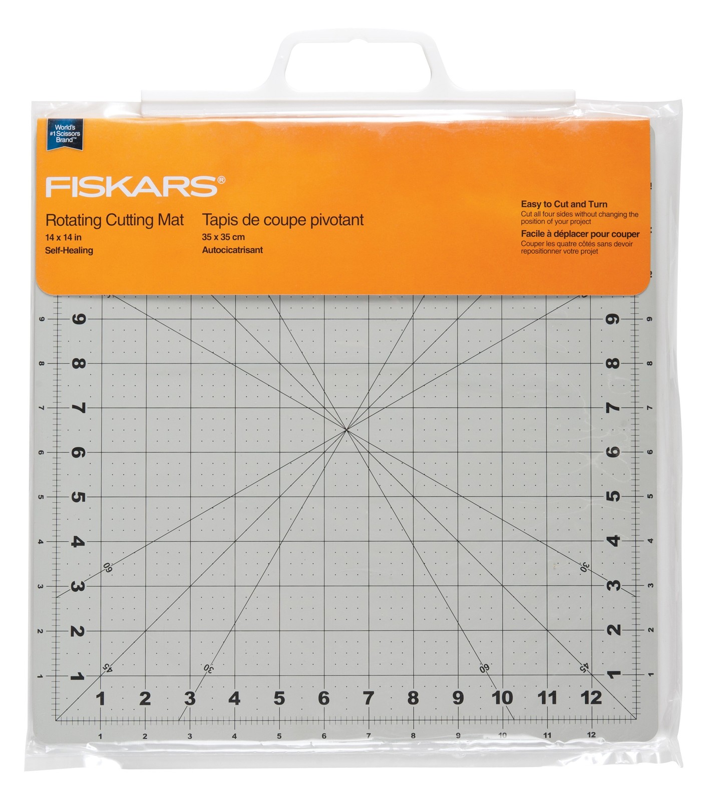 Fiskars Rotating 14x14 Craft Cutting Mat Self-Healing Double-Sided