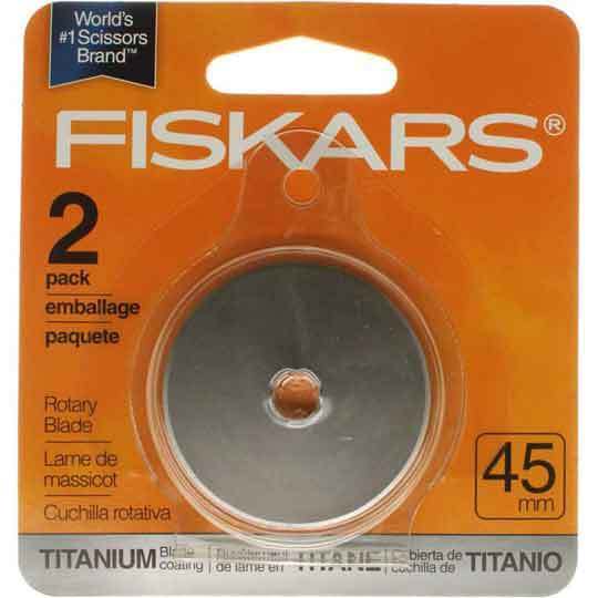 Fiskars 45mm Rotary Cutter Blades x2 Titanium