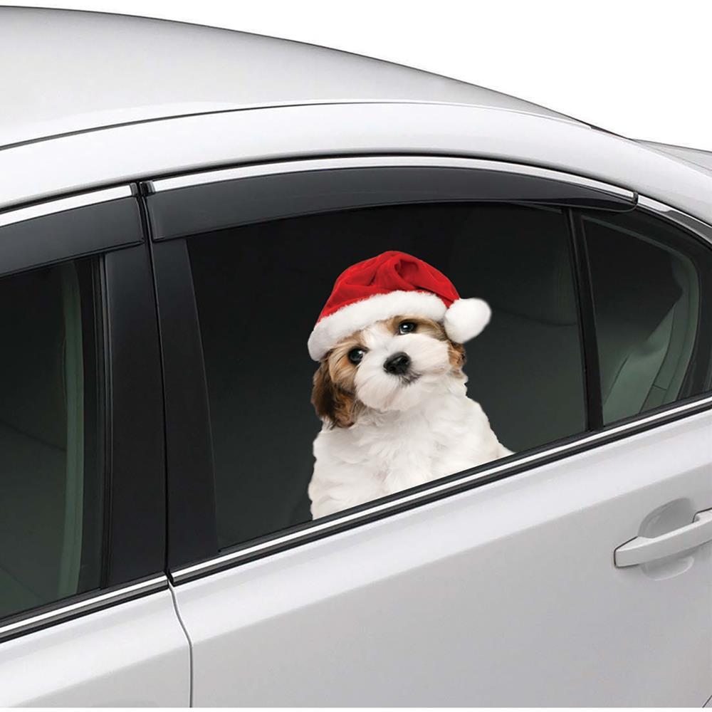 Joy Riders Car Window Cling Holiday Puppy
