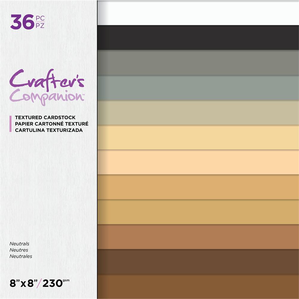 Crafter's Companion 8 x 8 Textured Cardstock - Neutrals