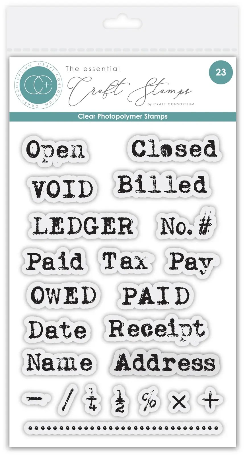 Craft Consortium Accountant A6 Clear Stamp Set