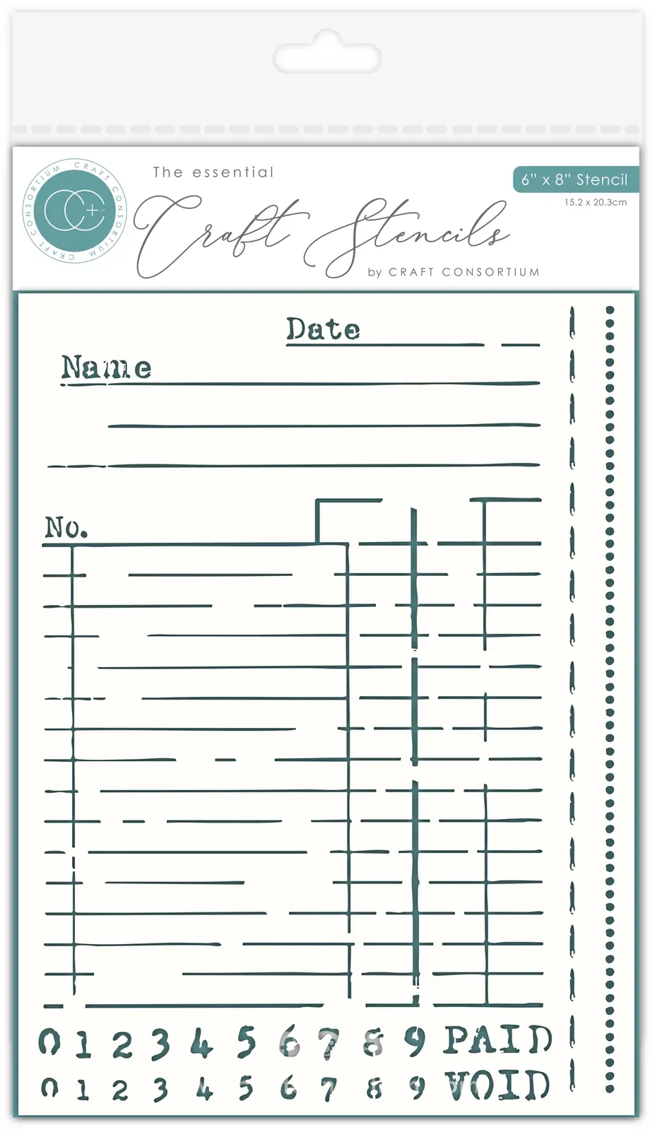Craft Consortium Stencil - Old Ledger