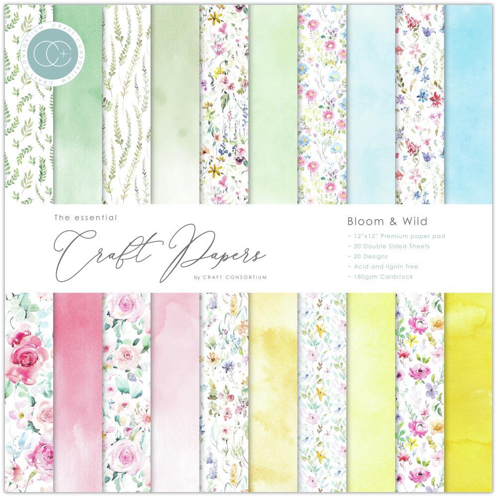 Craft Consortium Double-Sided Paper Pad 12X12 30/Pkg Bloom & Wild