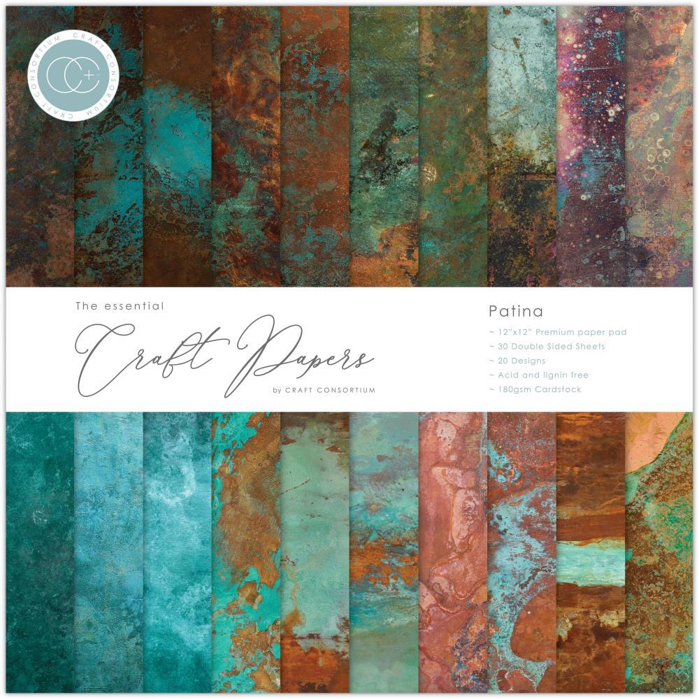 Craft Consortium Double-Sided Paper Pad 12X12 30/Pkg Patina
