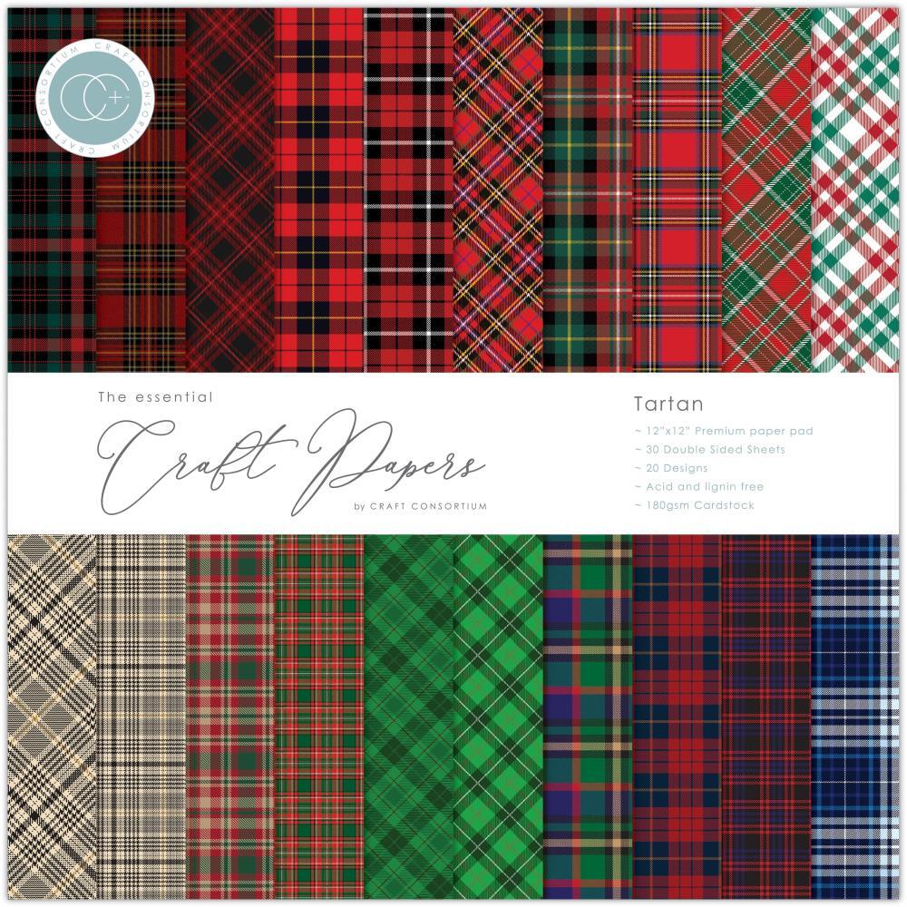 Craft Consortium Double-Sided Paper Pad 12X12 30/Pkg Tartan