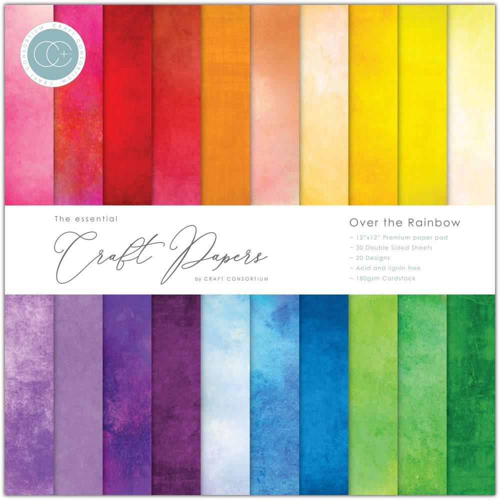 Craft Consortium Double-Sided Paper Pad 12X12 30/Pkg Over The Rainbow