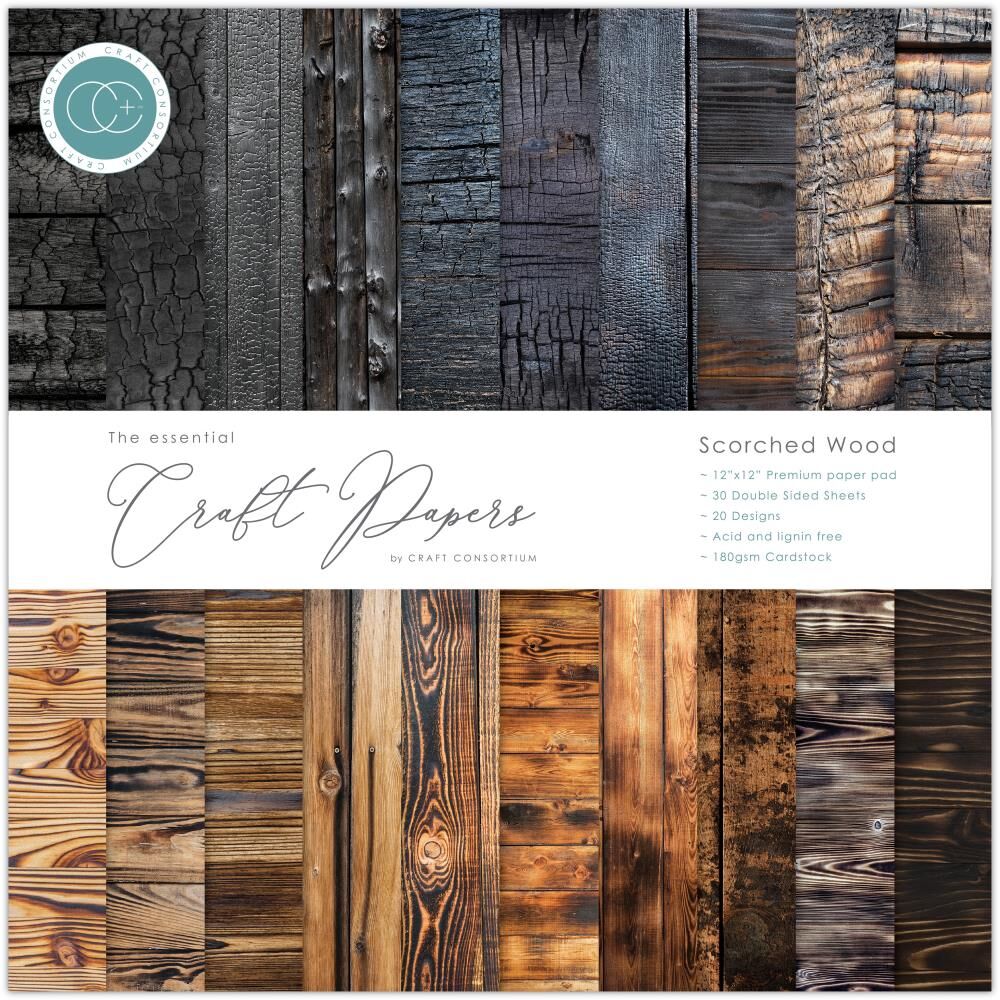 Craft Consortium Double-Sided Paper Pad 12X12 30/Pkg Scorched Paper