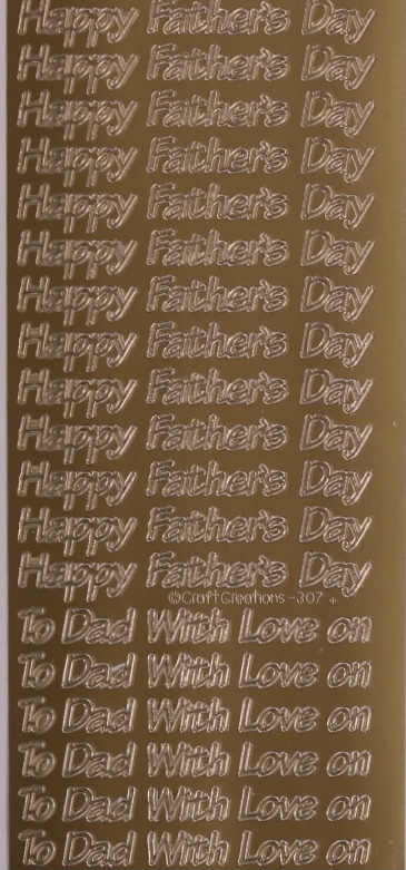 Father's Day Self Adhesive Peel Off Stickers GOLD