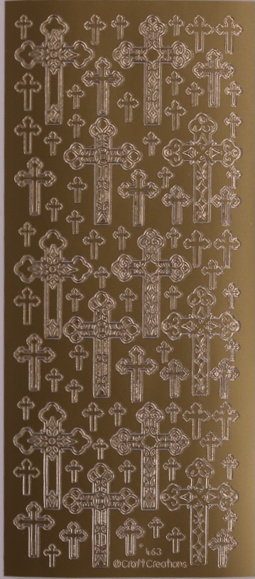 Peel Off Sticker Religion Decorative Crosses GOLD