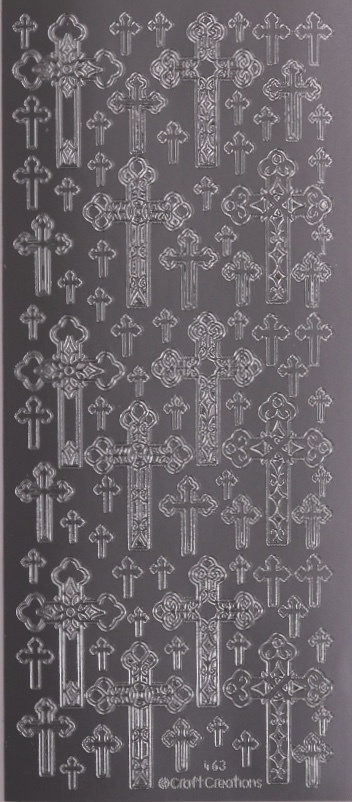 Peel Off Sticker Religion Decorative Crosses SILVER