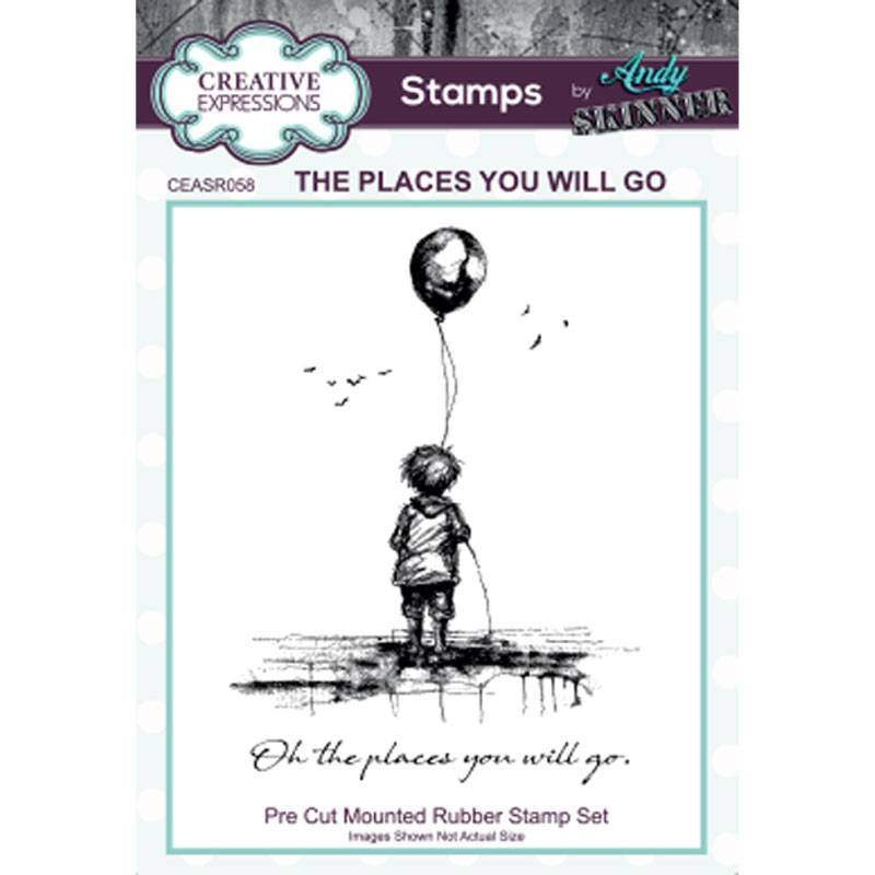Creative Expressions Andy Skinner The Places You Will Go 3.5in x 5.25in Pre-Cut Rubber Stamp