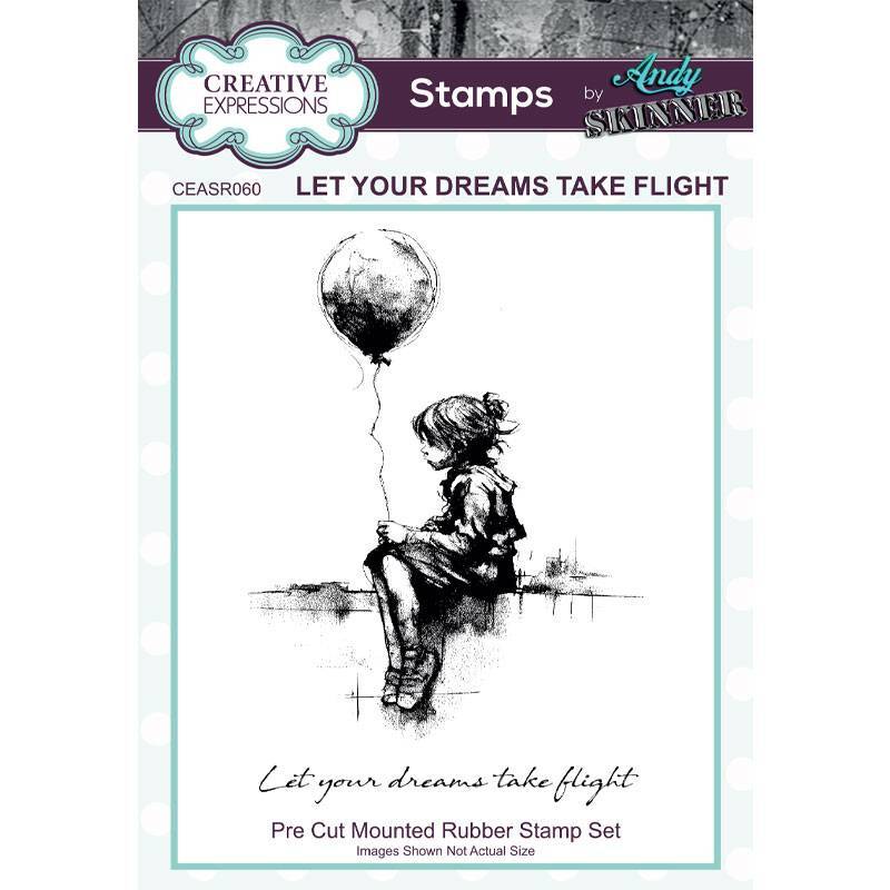 Creative Expressions Andy Skinner Let Your Dreams Take Flight 3.5in x 5.25in Pre-Cut Rubber Stamp