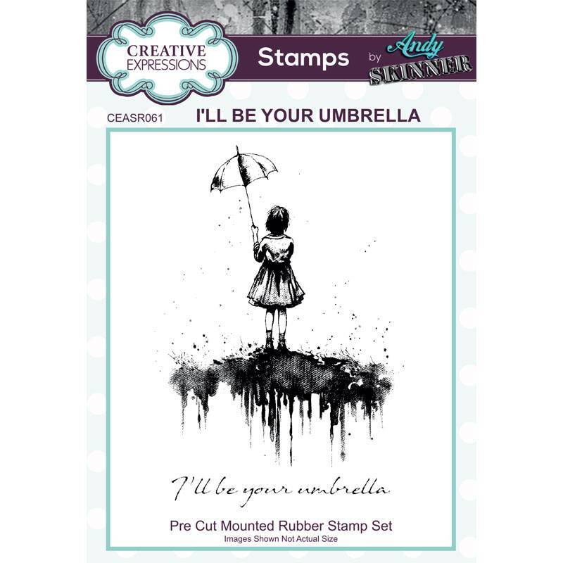 Creative Expressions Andy Skinner I’ll BeYour Umbrella 3.5in x 5.25in Pre-Cut Rubber Stamp