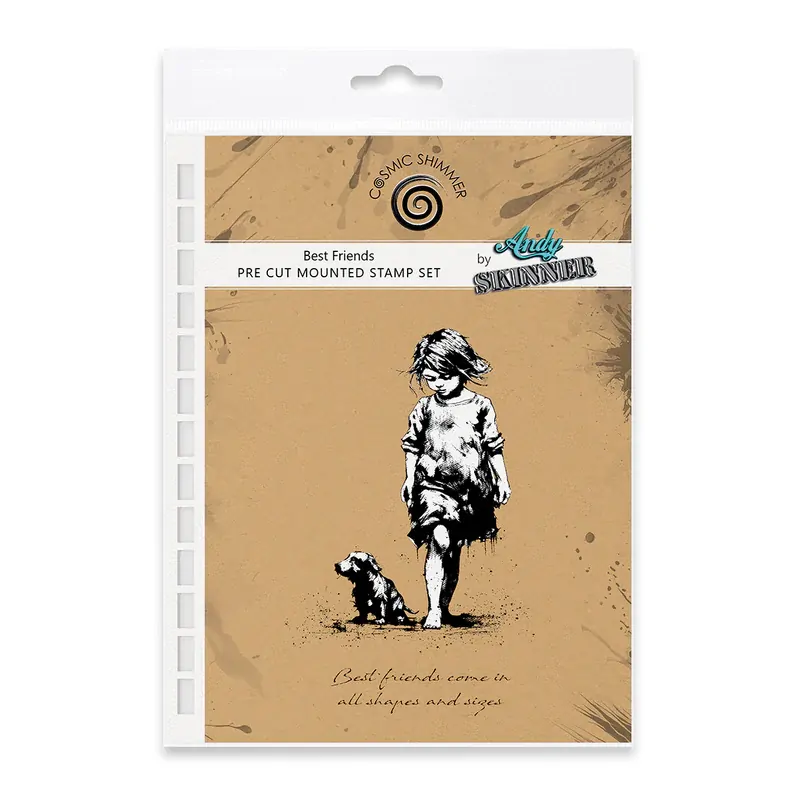 Creative Expressions Andy Skinner Best Friends 3.5in x 5.25in Pre-Cut Rubber Stamp