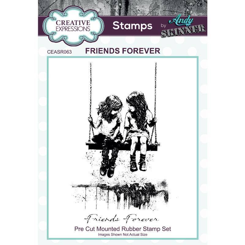Creative Expressions Andy Skinner Friends Forever 3.5in x 5.25in Pre-Cut Rubber Stamp